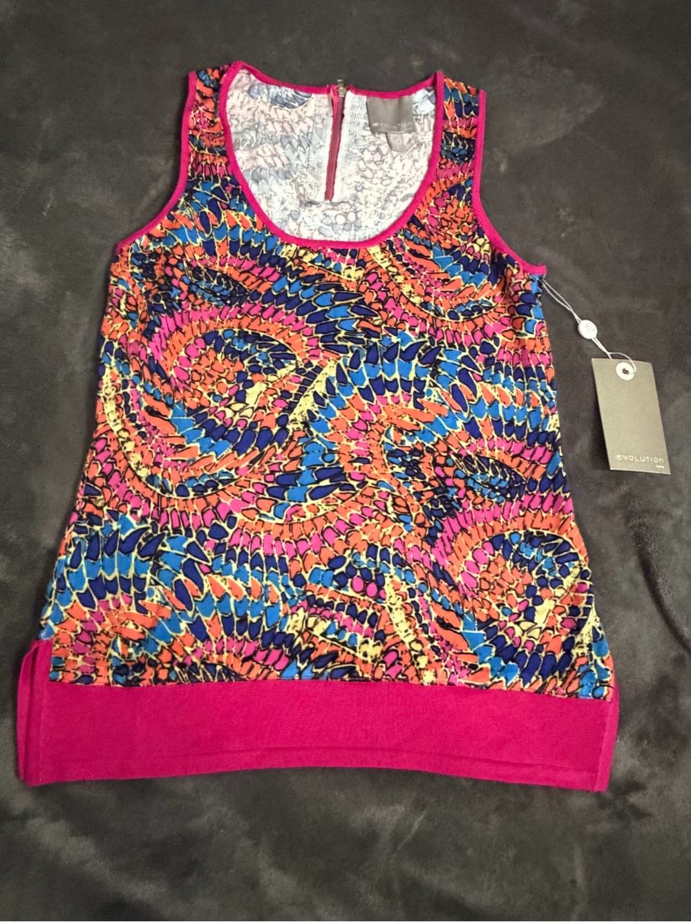 Revolution Bright Pink Swirl-Print Sleeveless Tank